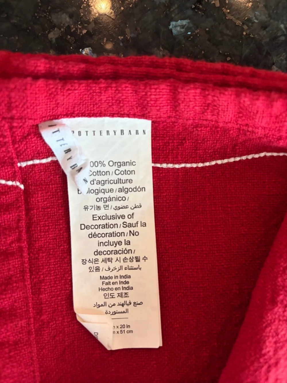 Holiday Sentiment Organic Cotton Napkins - Set Of 4, LIKE NEW